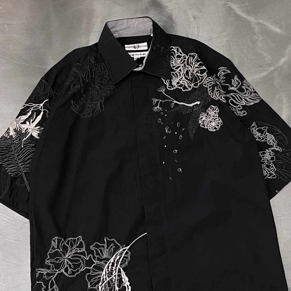  빈티지 자수 히든 버튼 하프 셔츠 y16329 상품이미지3