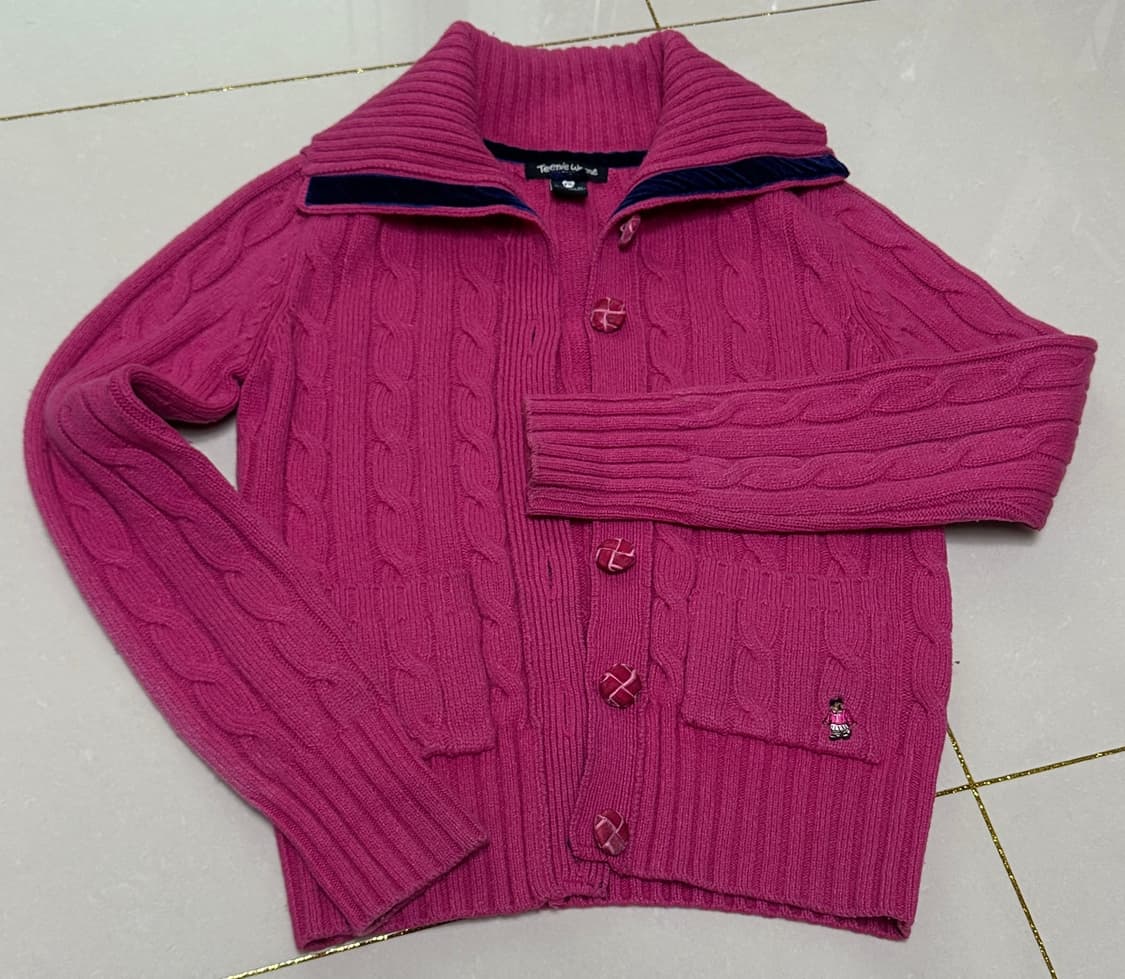 티니위니 빈티지 니트 가디건 핑크 상품이미지1