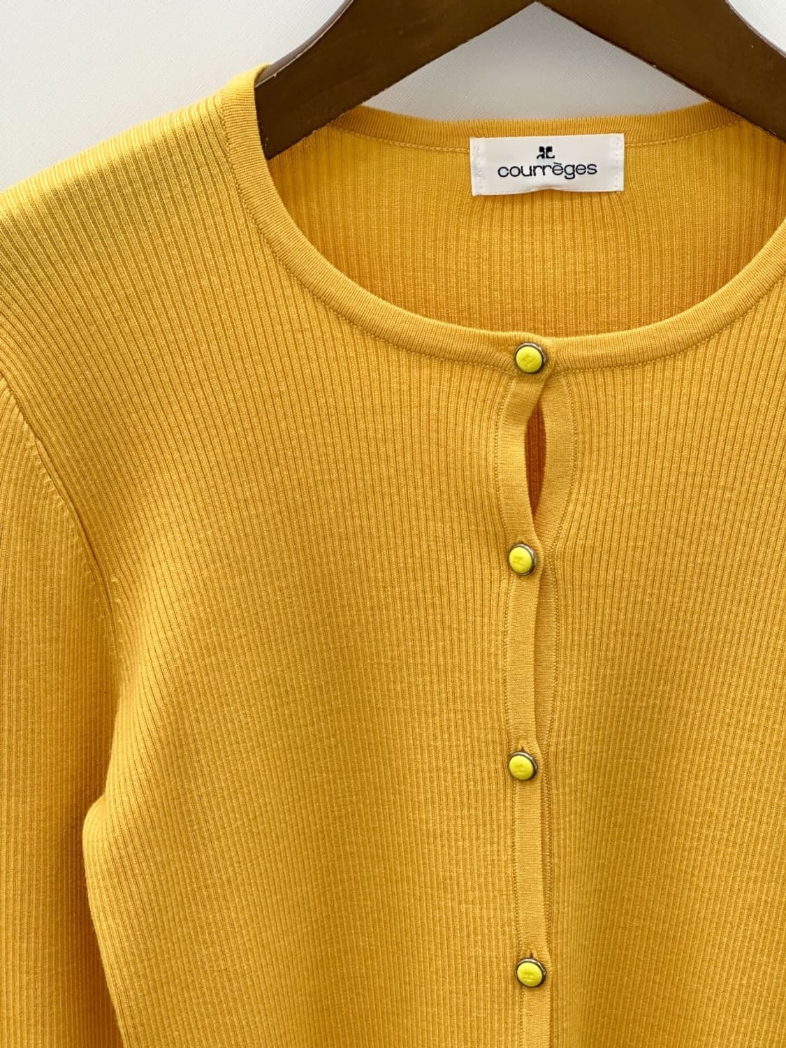  courreges / 꾸레쥬 옐로우 골지 가디건 상품이미지4