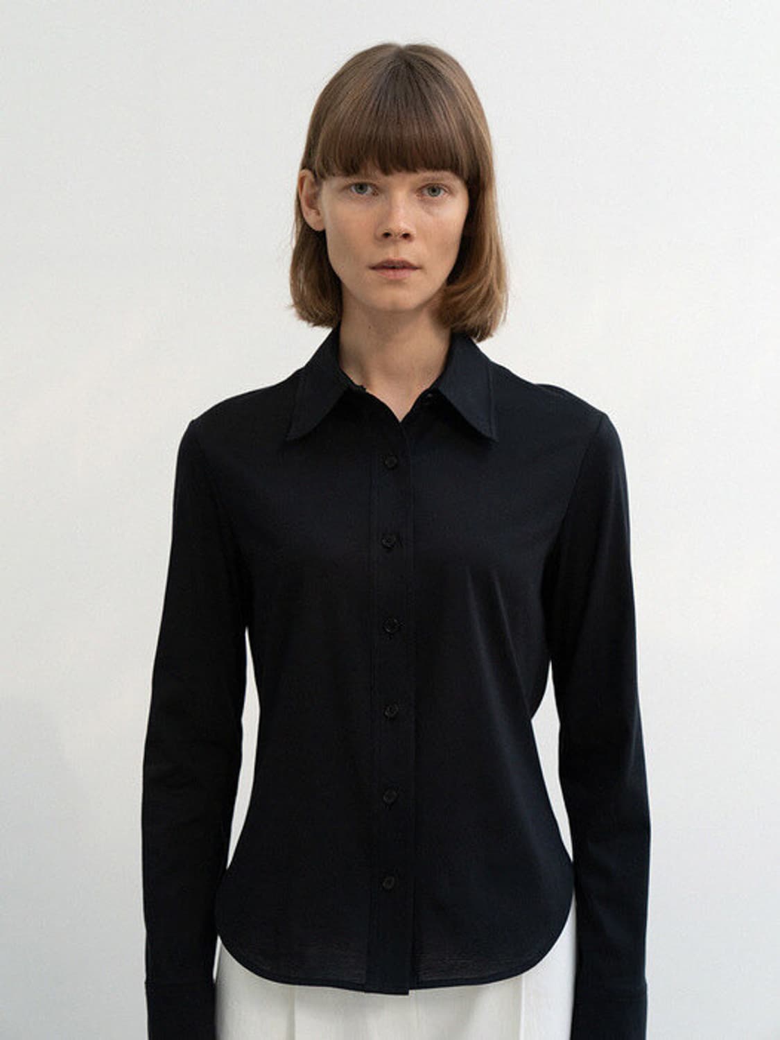 르 베이직 코튼셔츠 블랙 상품이미지1