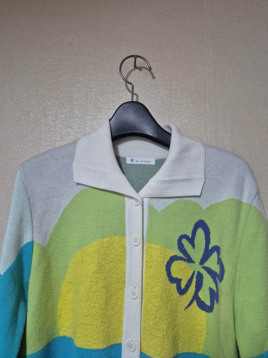 잇미샤 컬러블럭 카라 가디건 상품이미지2