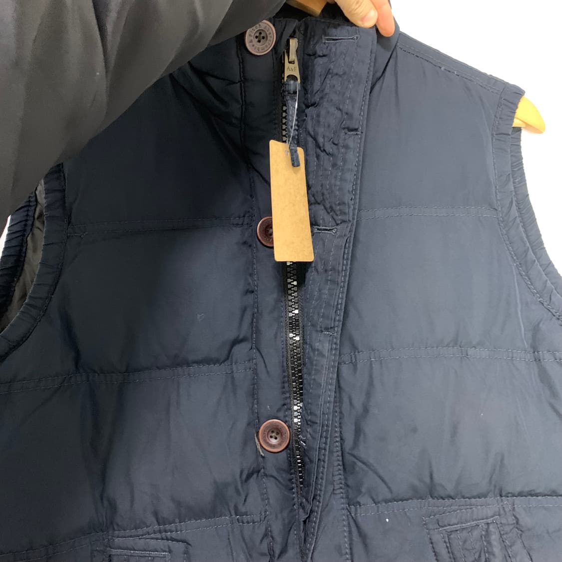 아베크롬비 버튼 집업 패딩 조끼 네이비 M 빈티지 상품이미지5