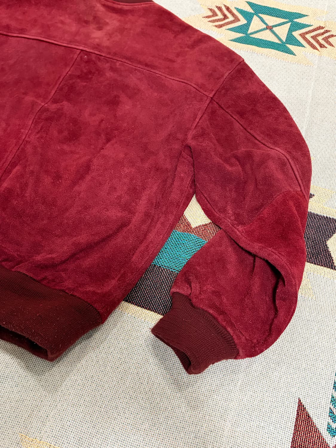 90s PIMLICO 핌리코 버건디 스웨이드 봄버 블루종 자켓 상품이미지6