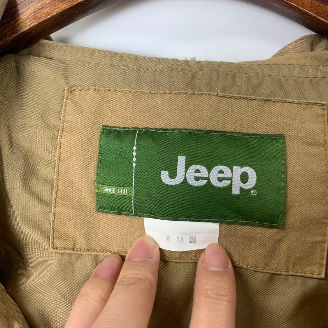 Jeep 지프 빅로고 베이지 후드집업 상품이미지9