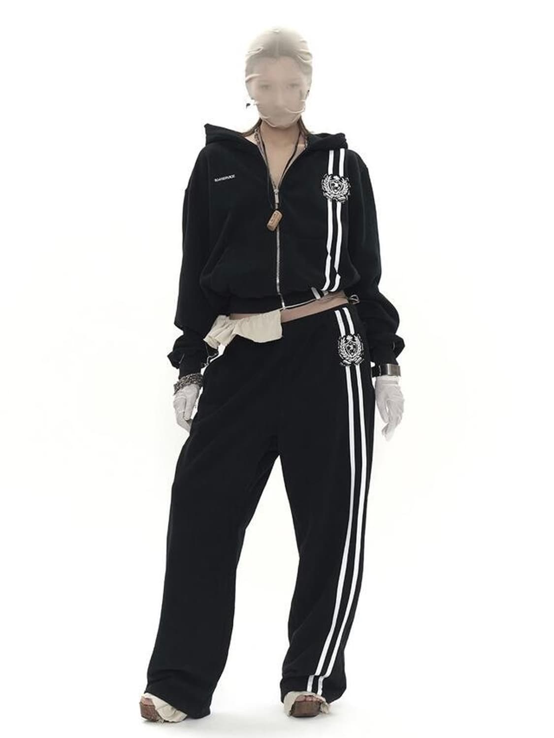 M 604service 604서비스 스쿨로고 트랙팬츠 상품이미지1