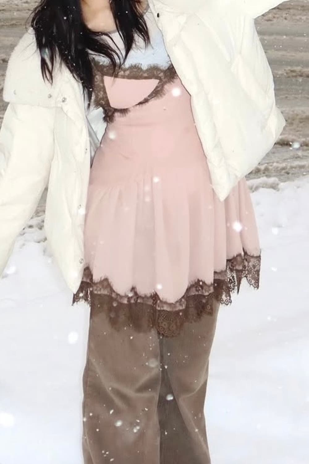 (1회착용)ZARA 자라 레이스 콤비 숏 원피스 상품이미지2