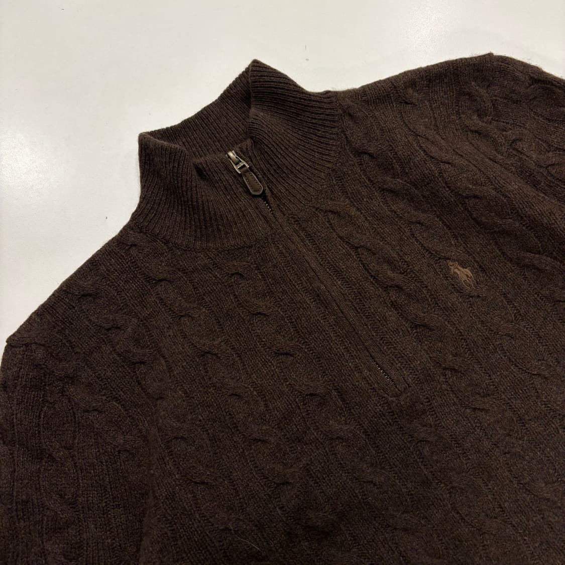 [XS] 폴로 랄프로렌 신형큐알 울 캐시미어 브라운 니트 B916 상품이미지3