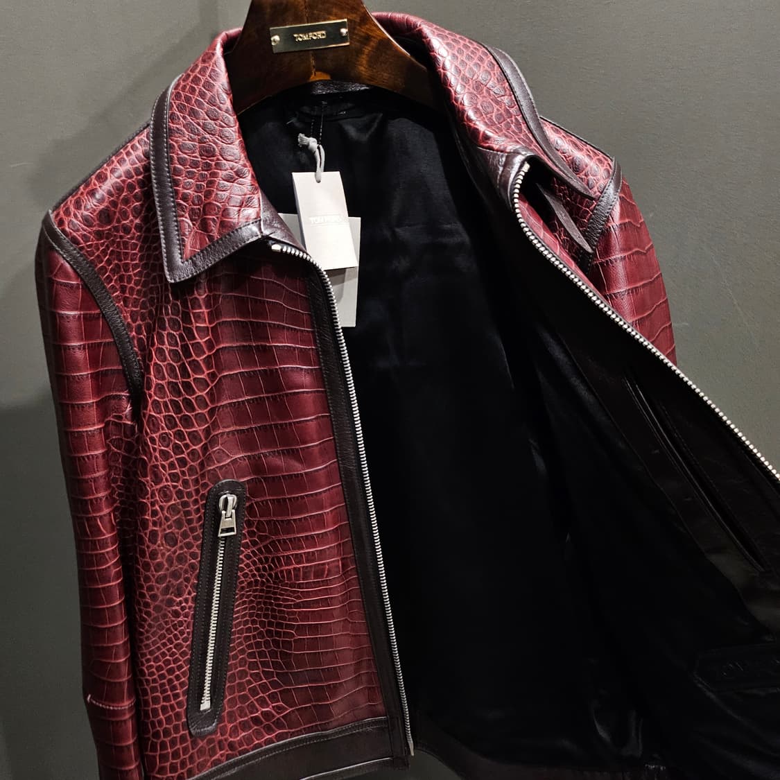 톰포드 무광크록이펙트 레더트리밍 신상 가죽자켓 상품이미지6