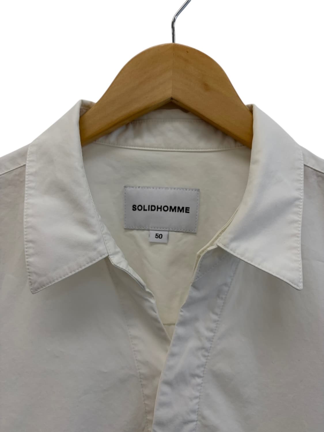 솔리드옴므 원버튼 셔츠 화이트 (50/국내105) 상품이미지3