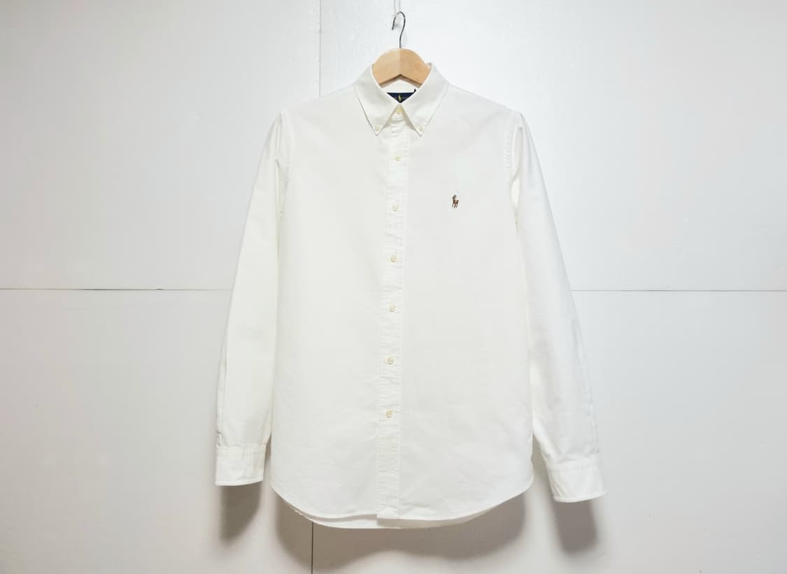 남성 폴로 POLO 옥스퍼드 옥스포드 화이트 흰색 긴팔 남방 셔츠 상품이미지3