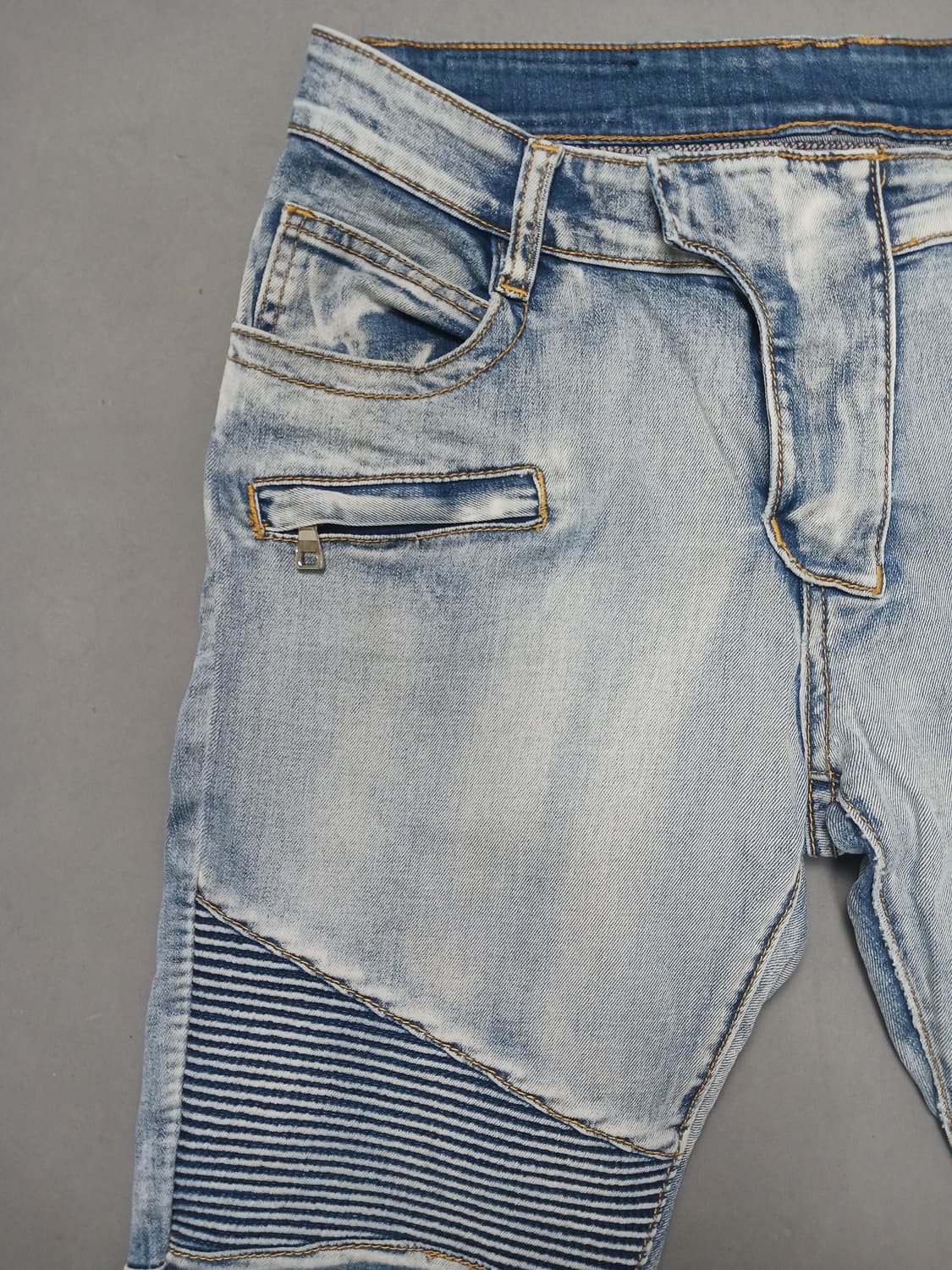 [32] 발망 라이트워싱 바이커진 청바지 상품이미지2