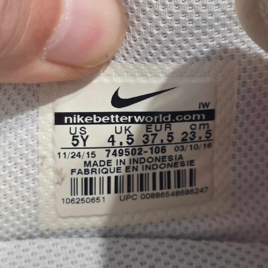 6q-28:나이키 코르테즈 핑크 스우시 화이트 러닝 스니커즈(23.5cm 상품이미지10