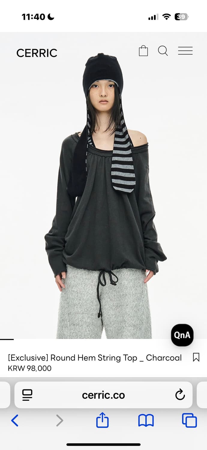 세릭 Round Hem String Top  상품이미지1