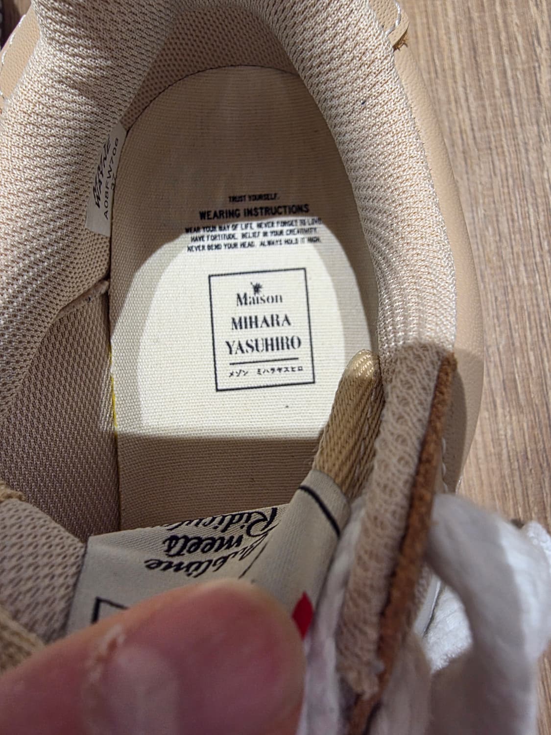 메종 미하라 야스히로 웨인 OG 솔 레더 로우탑 스니커즈 사이즈 37 상품이미지4