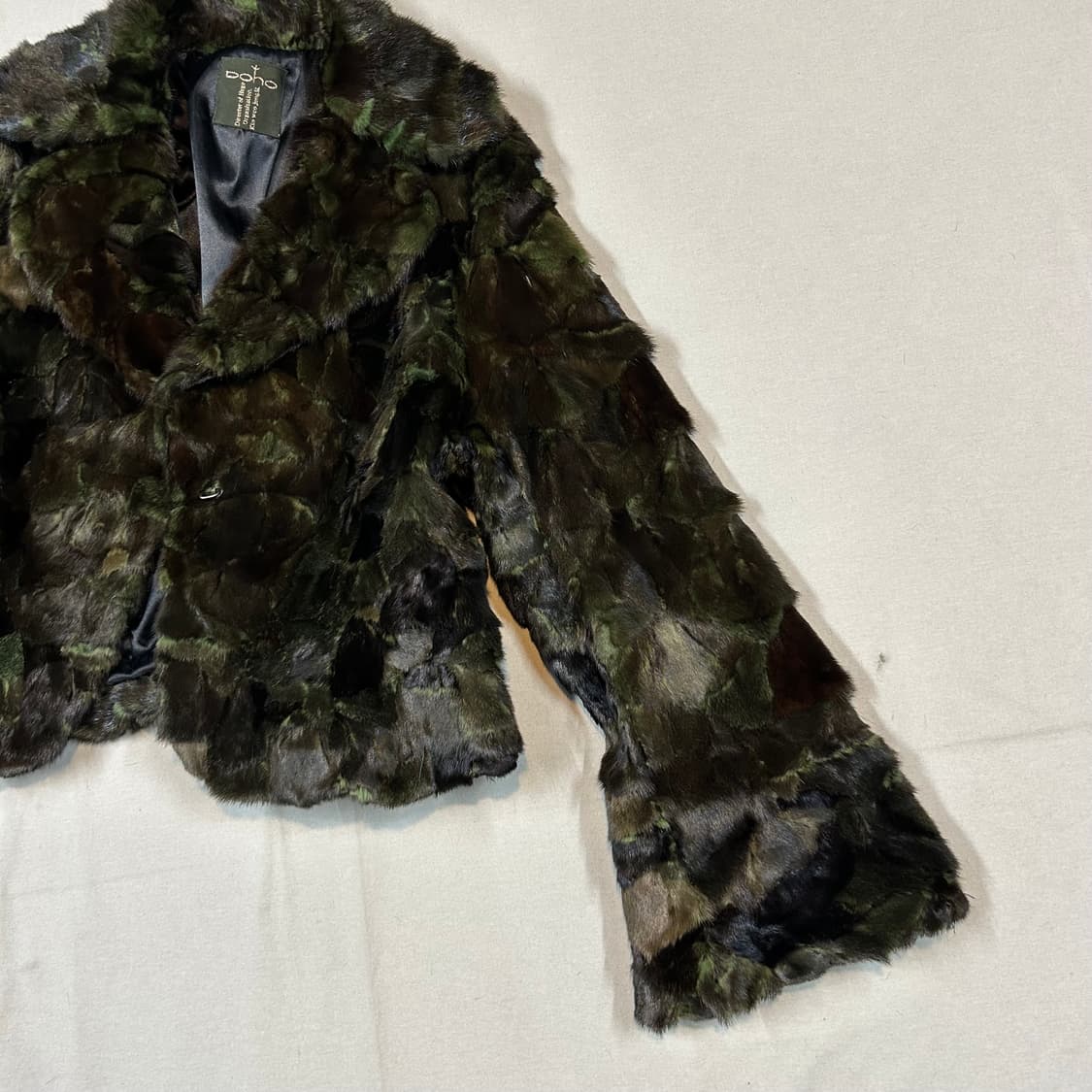 DOHO 빈티지 퍼 모피 자켓 믹스 그린 상품이미지4
