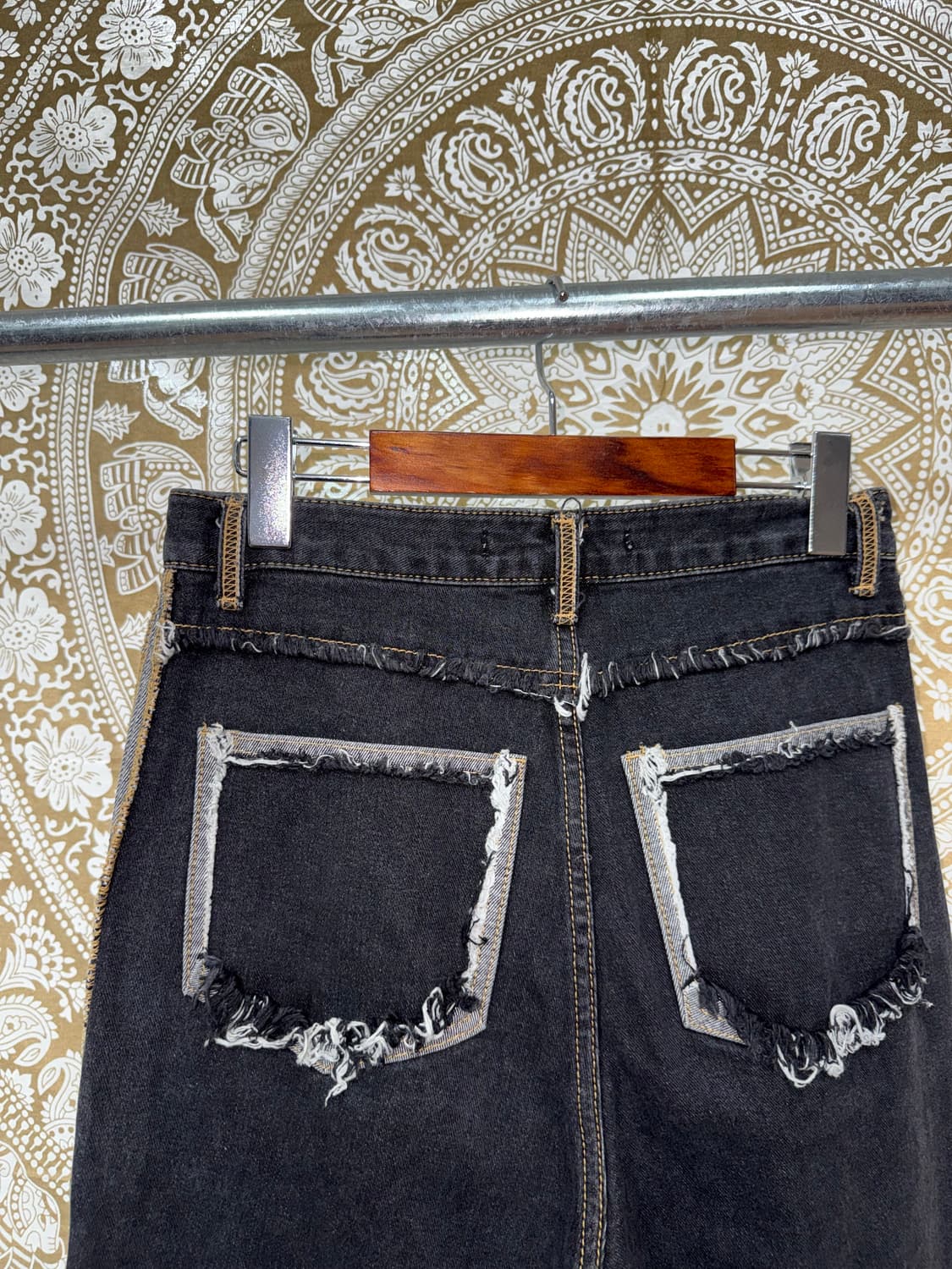 gateless 절개 디테일 흑청 데님팬츠 상품이미지6