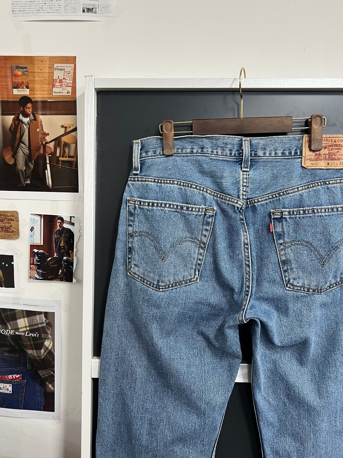 00s Levis 리바이스 505 레귤러 핏 연청 데님 팬츠  상품이미지2