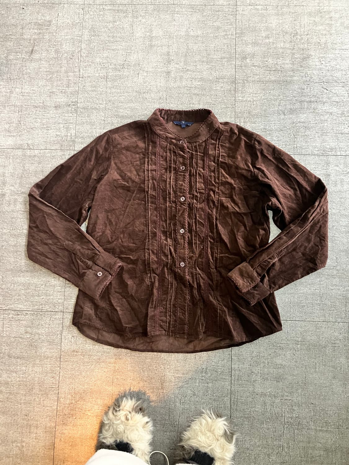 일본빈티지 choice 하구미모리걸 달천깔페어리 레이스 골덴블라우스 상품이미지1