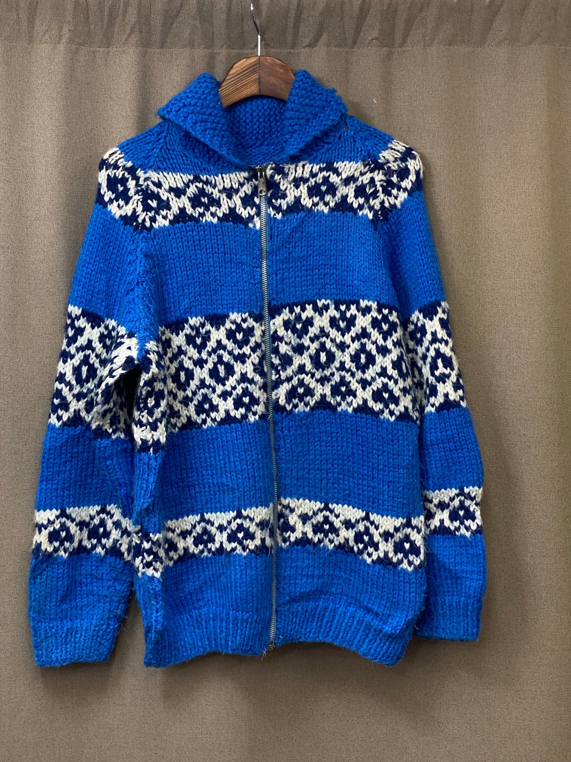 빈티지 코위찬 니트 집업 상품이미지1