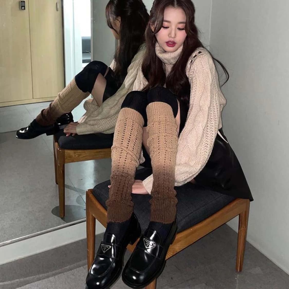 프라다 초콜릿 브러시드 가죽 로퍼 상품이미지7