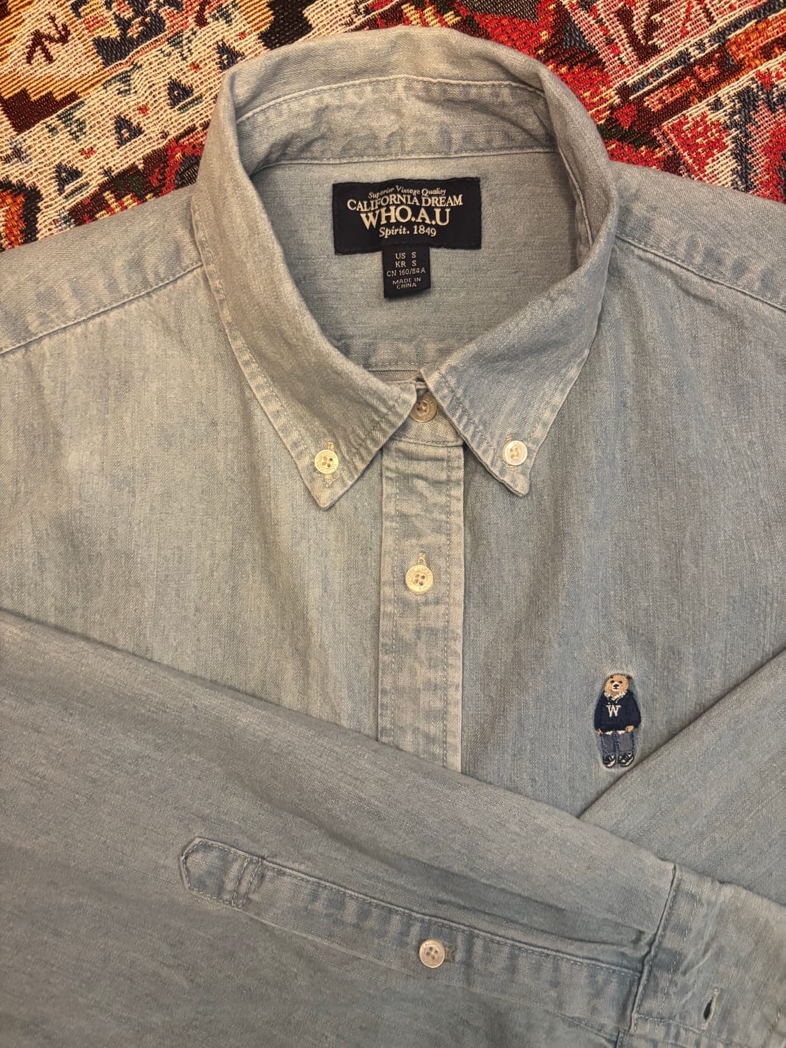 Who.A.U Light blue denim chambray shirt 상품이미지4