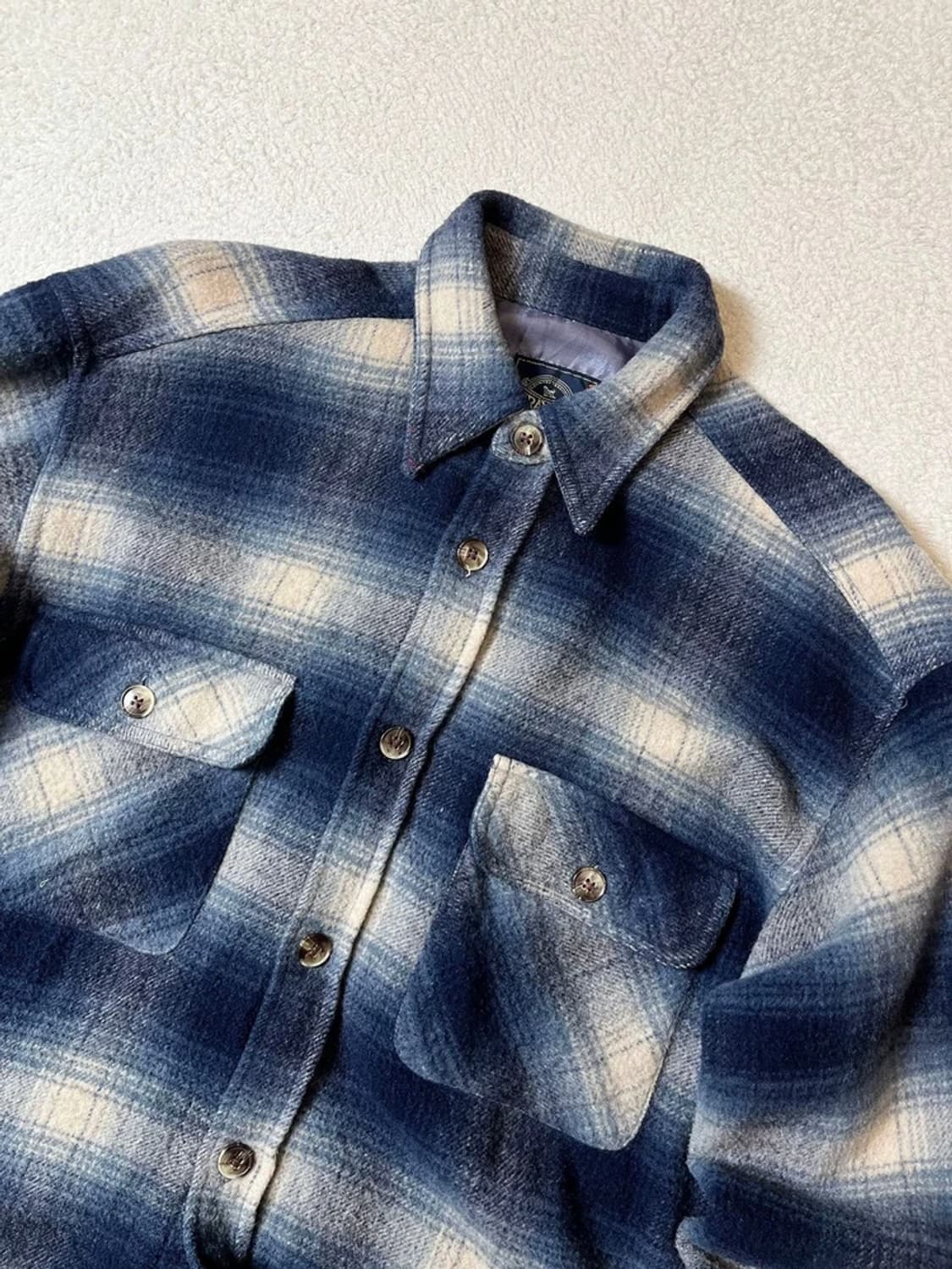 Tray UP 00's 플란넬 체크 울 남방 PN7110 상품이미지2