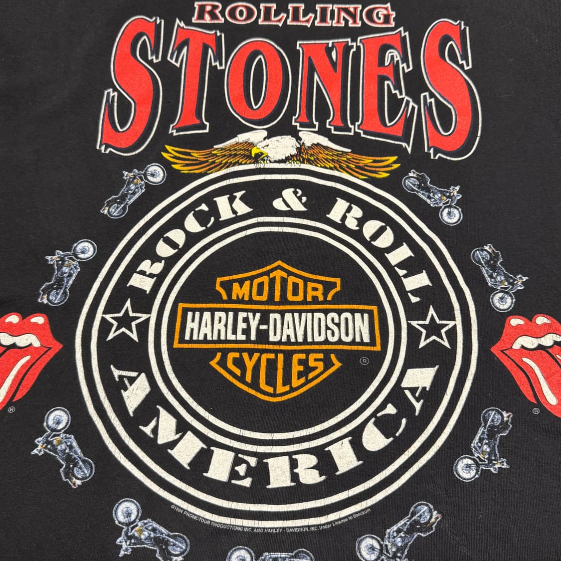 빈티지 90s 롤링스톤즈x할리데이비슨 롱슬리브 상품이미지3