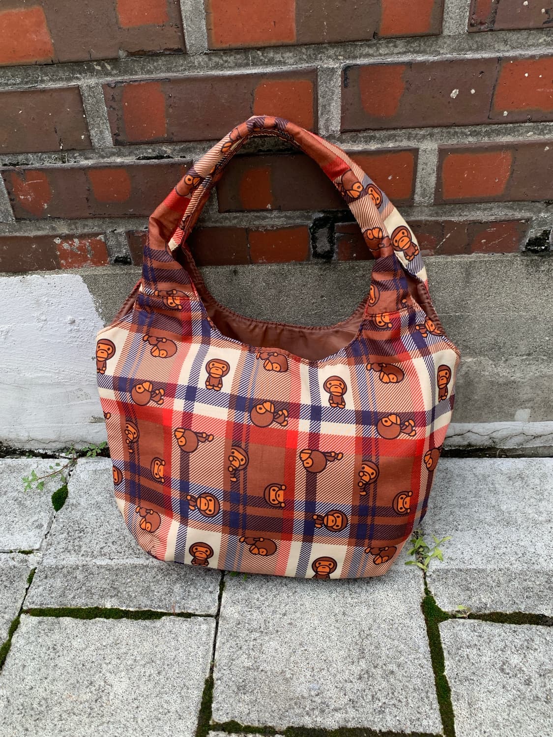 (빈티지)Bape 베이프 베이비 마일로 체크 토트백 상품이미지2