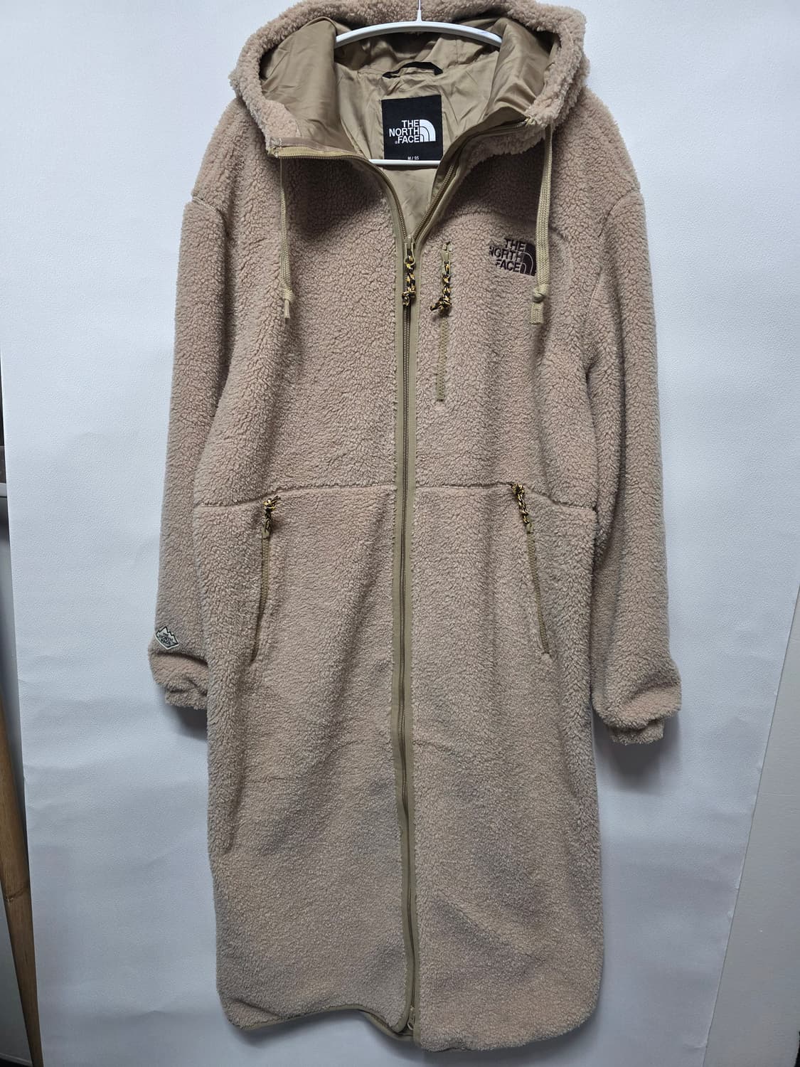 노스페이스 후리스  롱 후드 집업 코트 베이지 상품이미지2