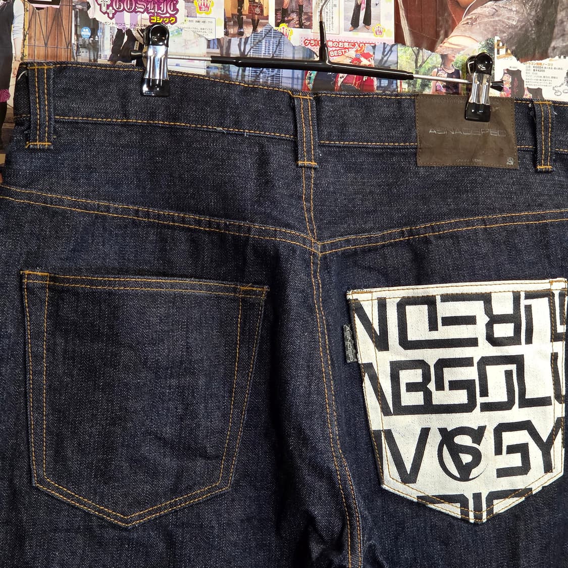 포켓 프린팅 롤업 생지 데님 팬츠 상품이미지4