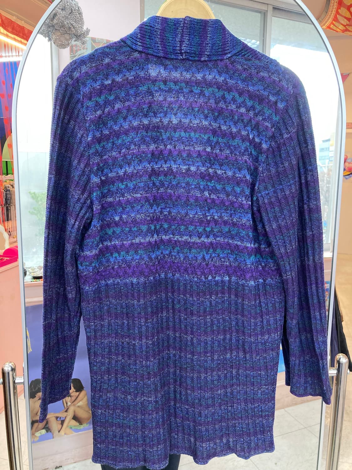 블루 롱 니트 가디건 상품이미지6