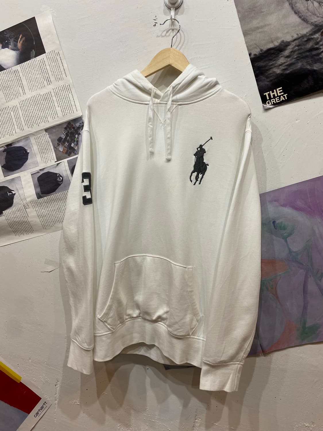 폴로랄프로렌 기모 후드티 화이트 XL 상품이미지1