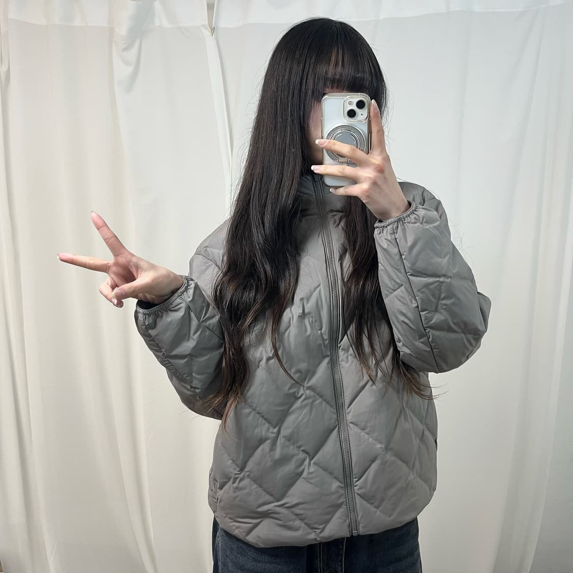 Uniqlo Taupe Grey Pufftech Down padding 상품이미지2