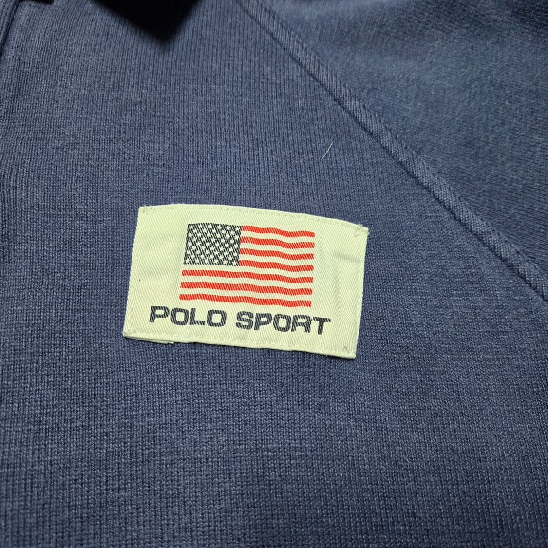 M 폴로랄프로렌 90s 성조기 럭비티셔츠 네이비 Made in USA 상품이미지2