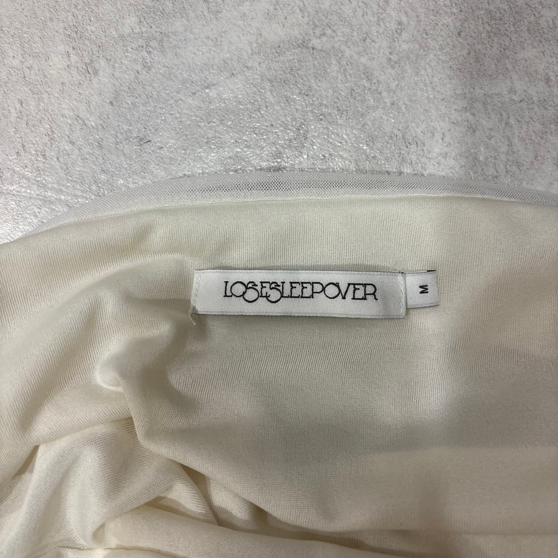 루즈슬립오버) Mesh Line Shirred Camisole Cream 상품이미지6