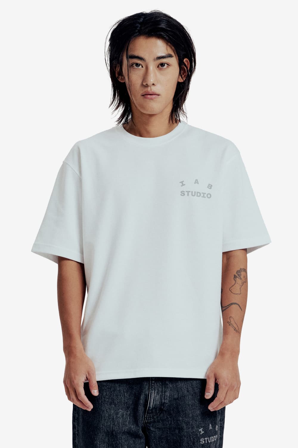 S 아이앱 스튜디오 티셔츠 화이트 그레이 미개봉 상품이미지3