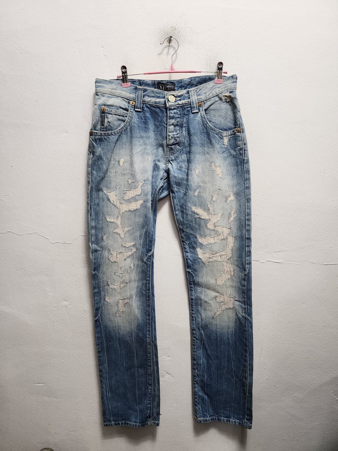 아르마니 AJ 데미지 스틸로고 디트로이드 청바지 상품이미지1