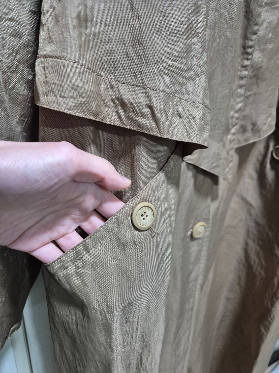 (세일)JPN VTG. SNA BLANC 브라운 롱트렌치 상품이미지5