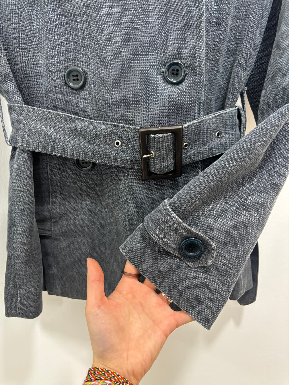 Y2k 워싱 벨티드 더블 코트 상품이미지9