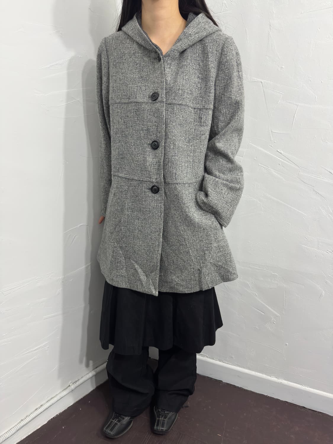 noa-g gray button coat 상품이미지4