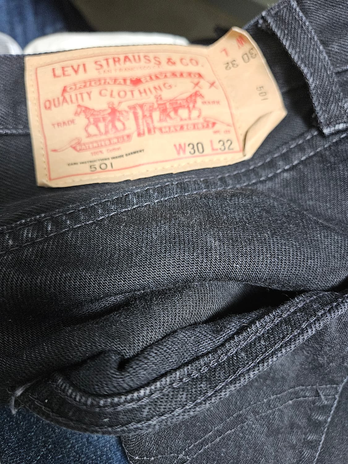 리바이스 LVC 84501 블랙 30/32 66후기 복각 상품이미지10