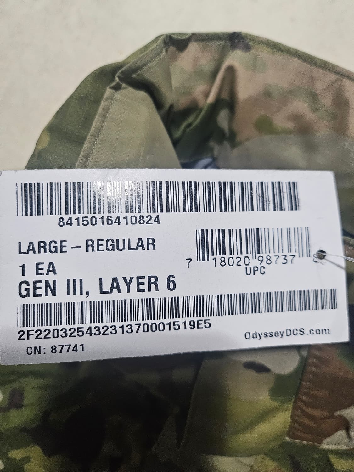 미군오리지날 젠3 멀티캠 고어텍스 신품LR 상품이미지3