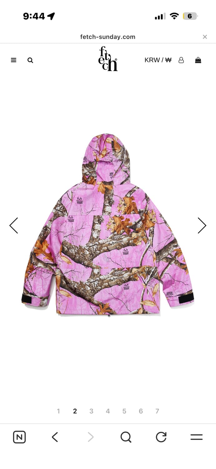 페치선데이 리얼트리 엣지 쉘 자켓 핑크 XL 상품이미지2