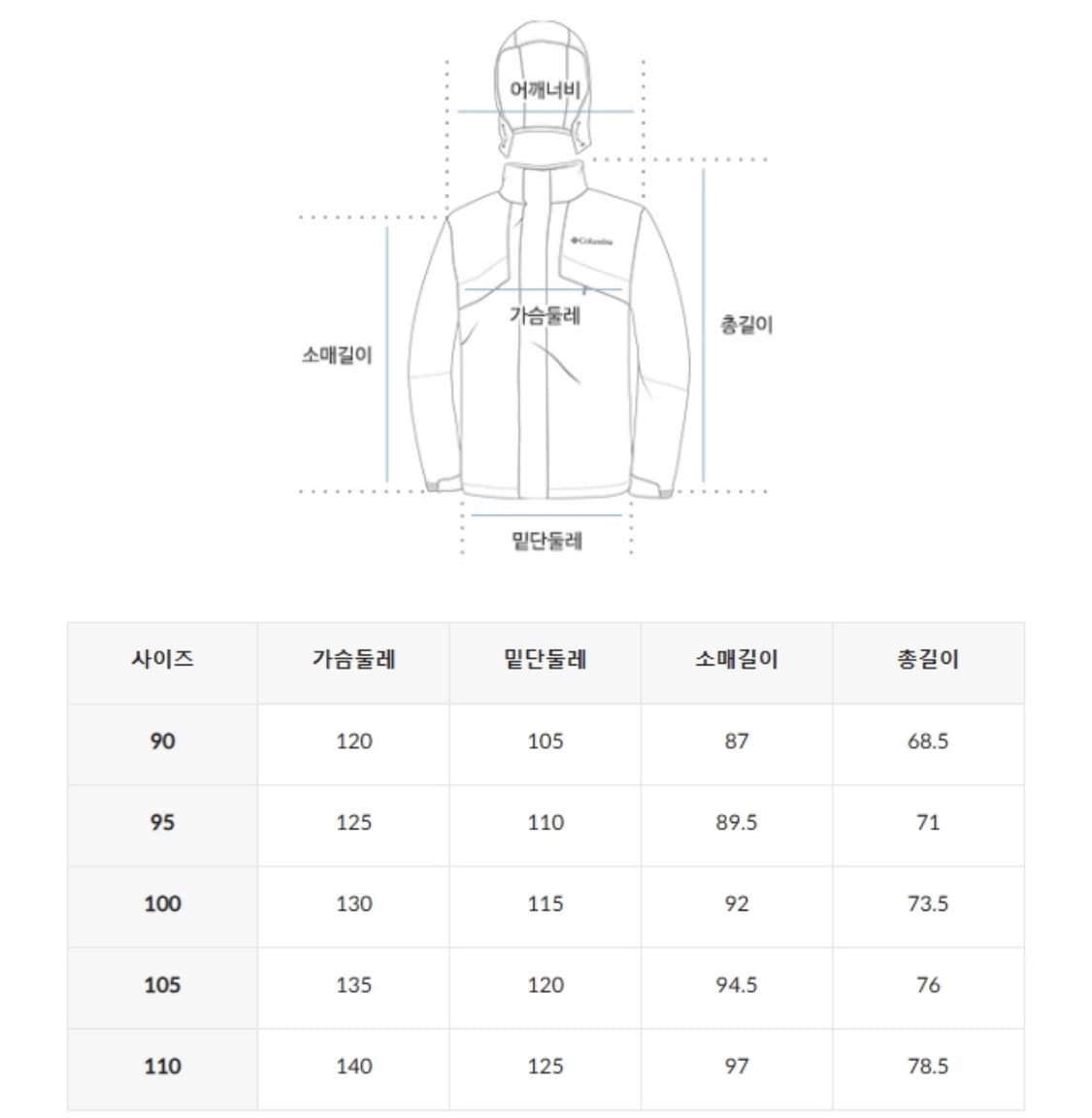 컬럼비아 365 공용 트랙 2L 방수자켓 상품이미지9