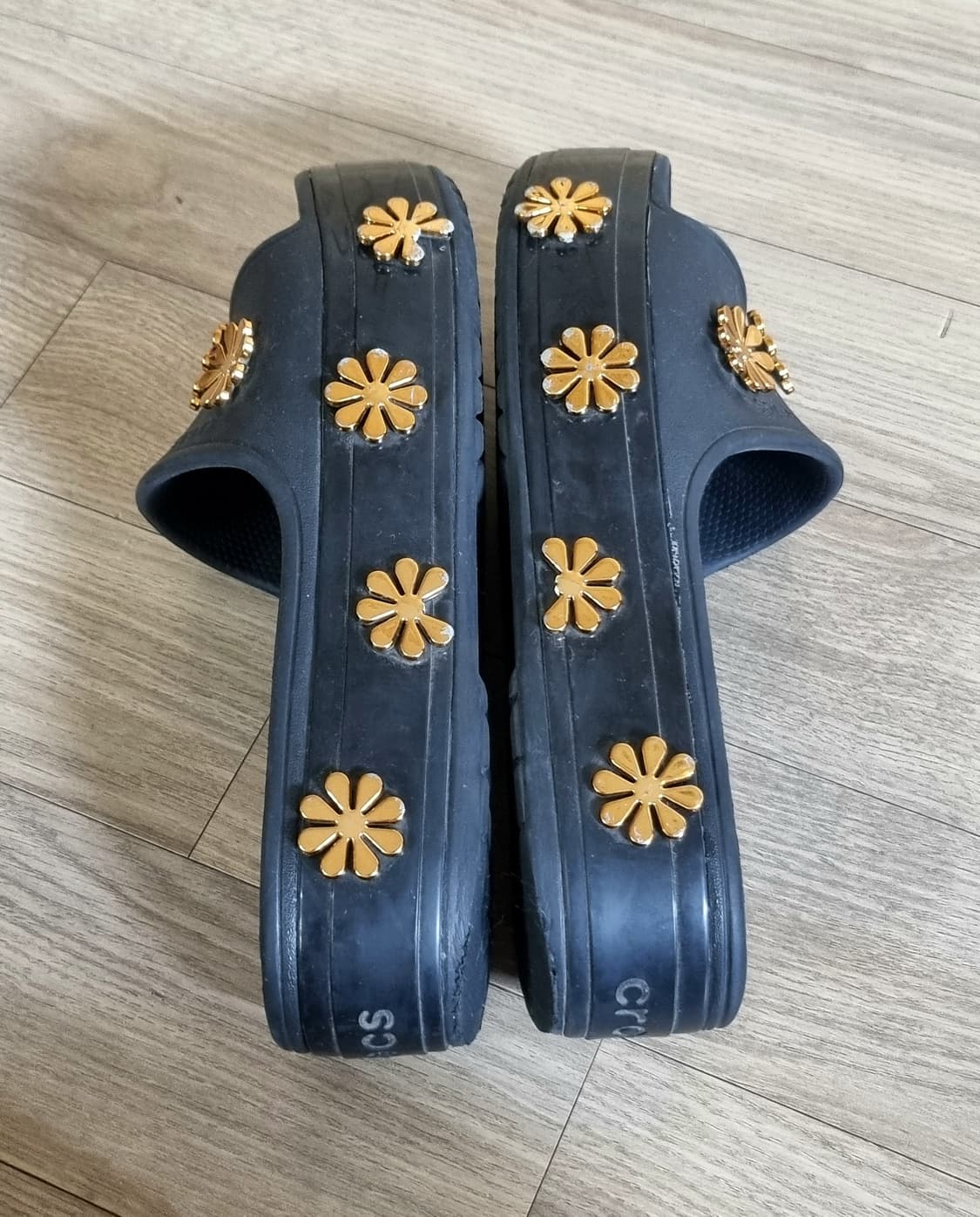 Crocs 크록스 크록밴드 플랫폼 메탈릭 블룸 슬라이드 슬리퍼 250 상품이미지10