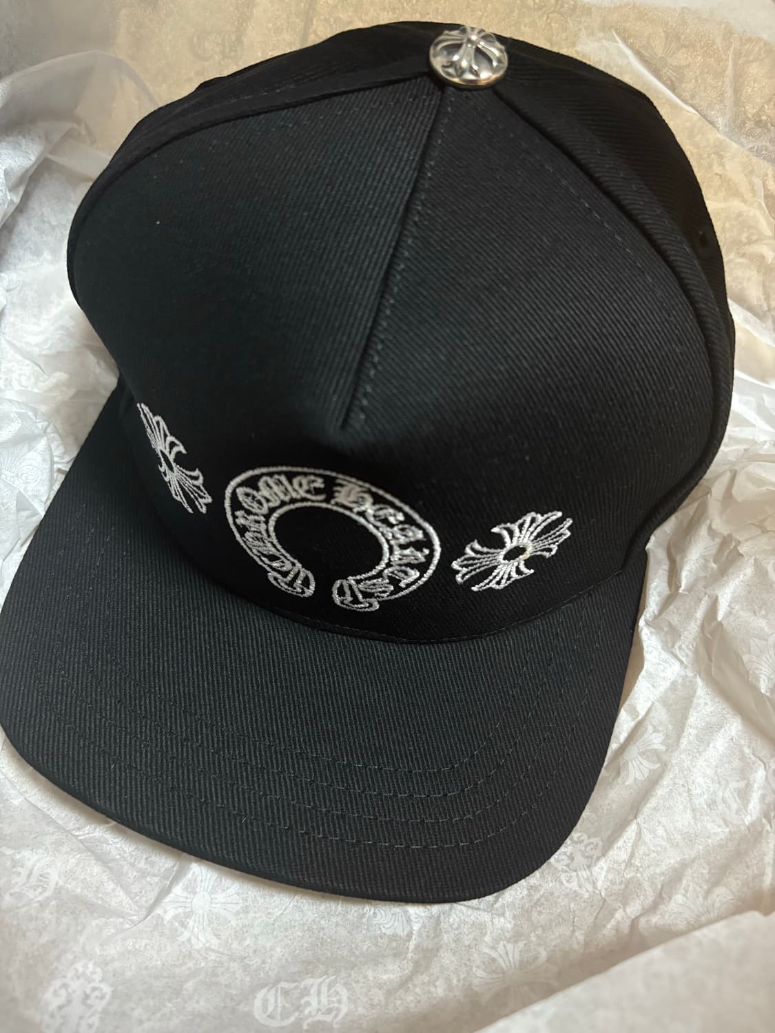 크롬하츠 홀스슈 데님 베이스볼햇 블랙 새상품 상품이미지1