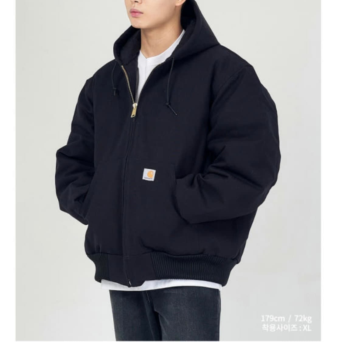 칼하트 J140 덕 액티브 자켓 퀄팅 안감 아우터 M 블랙 점퍼 상품이미지10