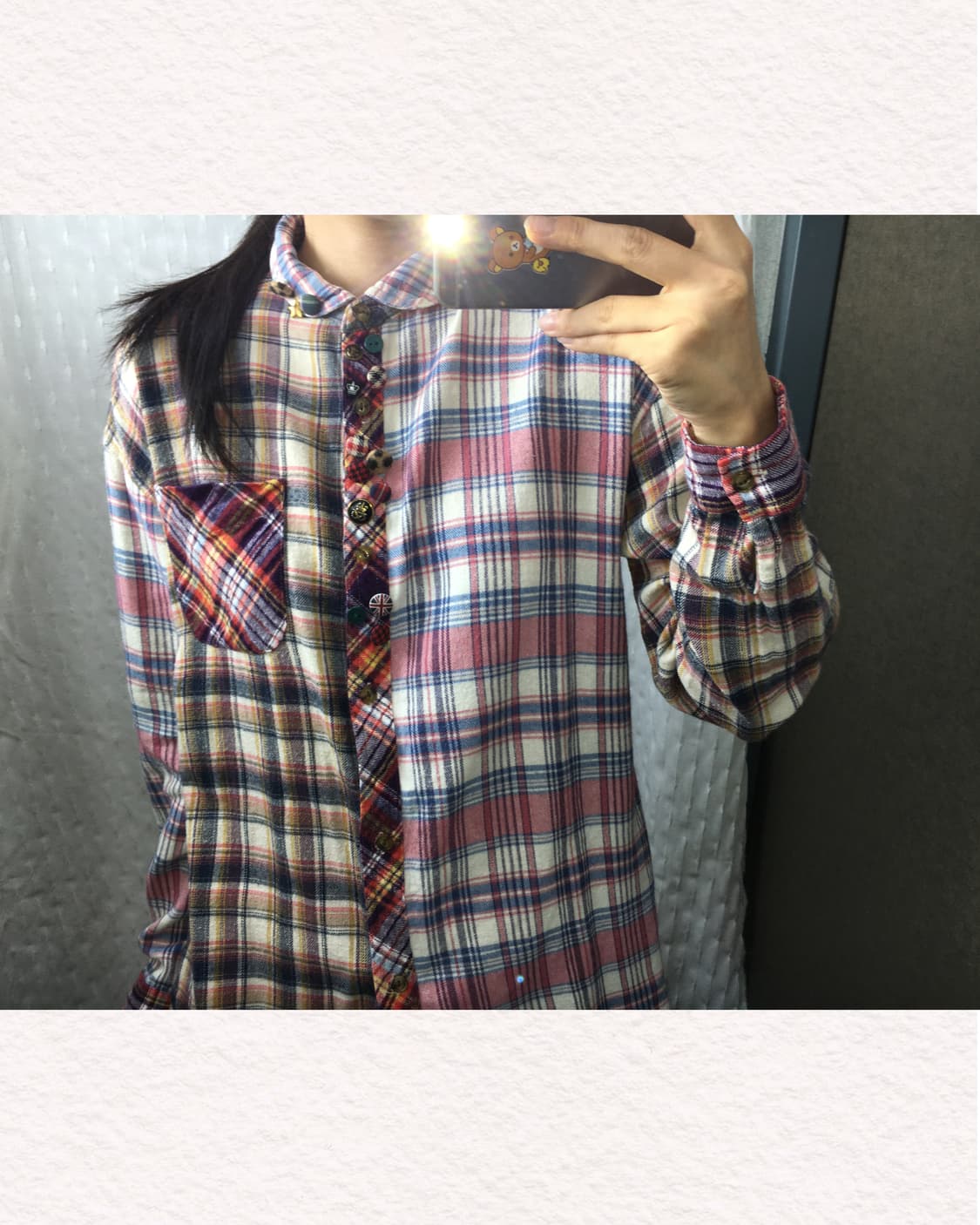 파스텔 체크 단추 셔츠 상품이미지4