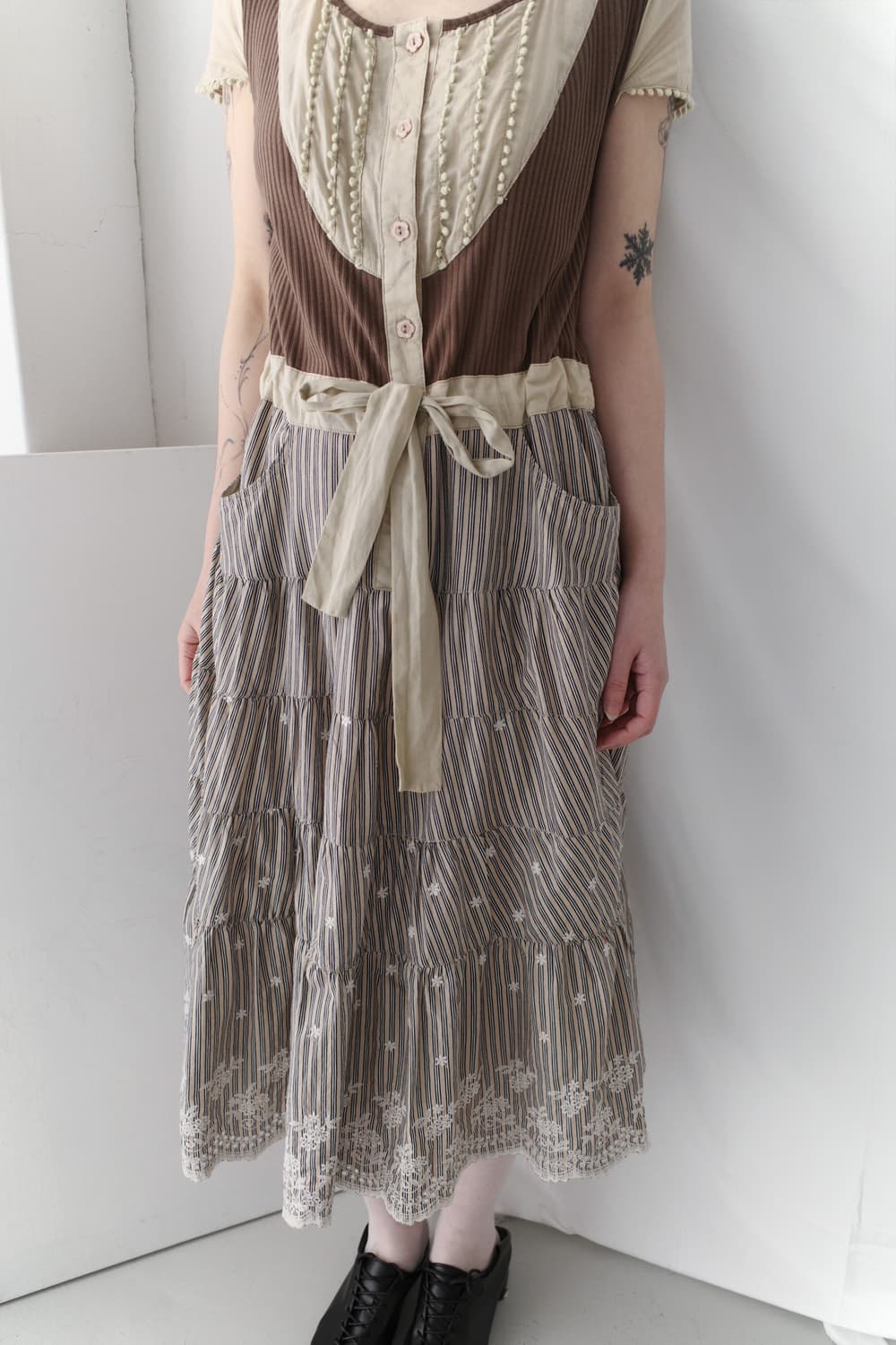 flower stirpe half one-piece 상품이미지8