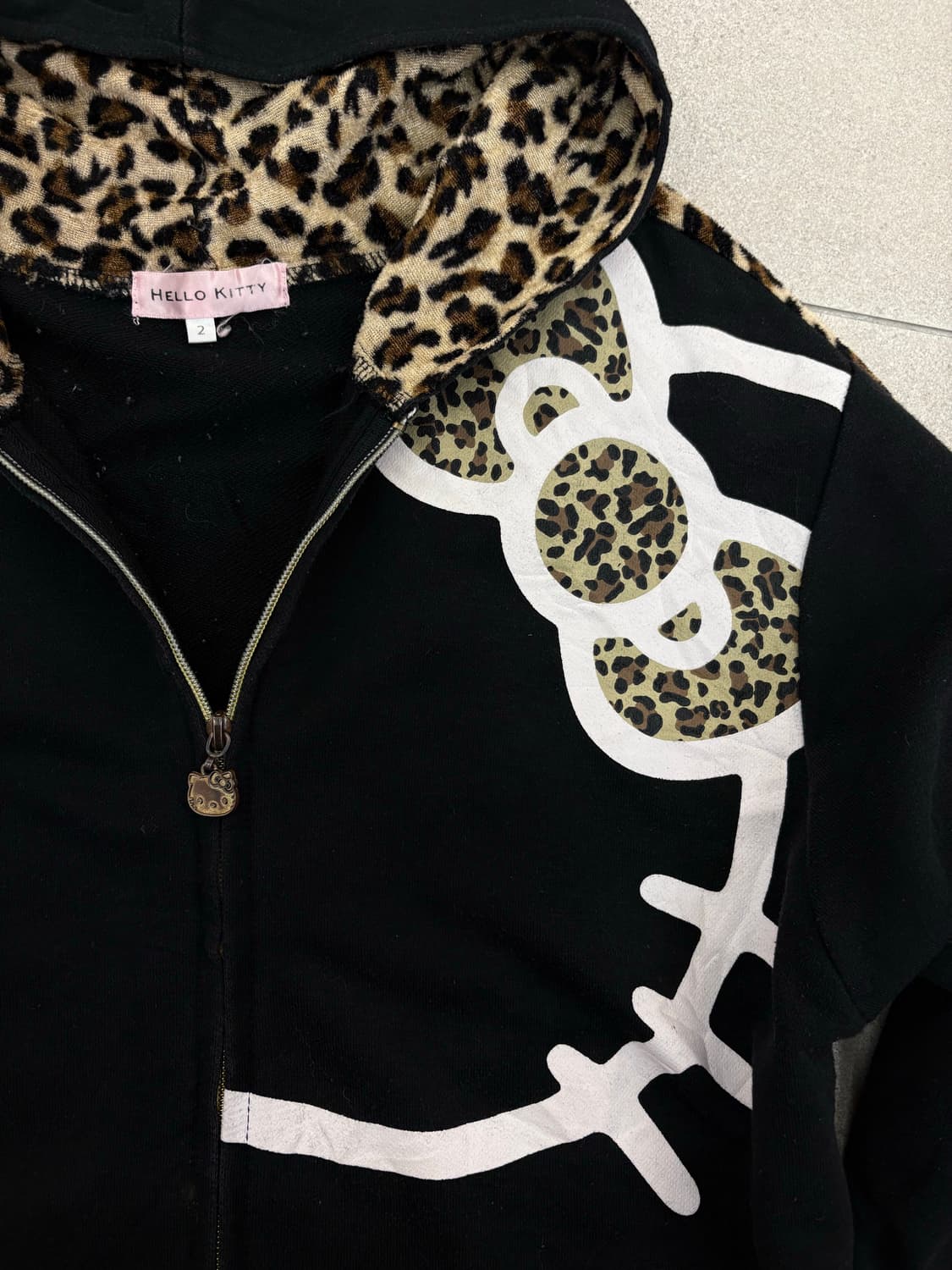 빅사이즈 호피 키티 후드집업 상품이미지3